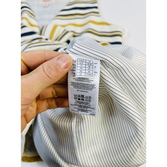 Brooks Brothers Striped Sleeveless Dress - Yellow, Black, White - Picture 6 of 9